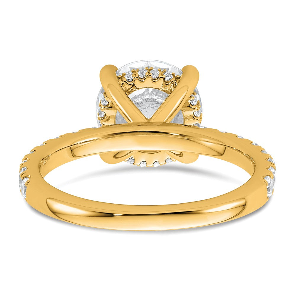 14K Gelbgold Verlobungsring "Solitär mit Flair" komplett, mit 3,5K zertifiziertem, im Labor gezüchtetem rundem Diamant VS+ F+