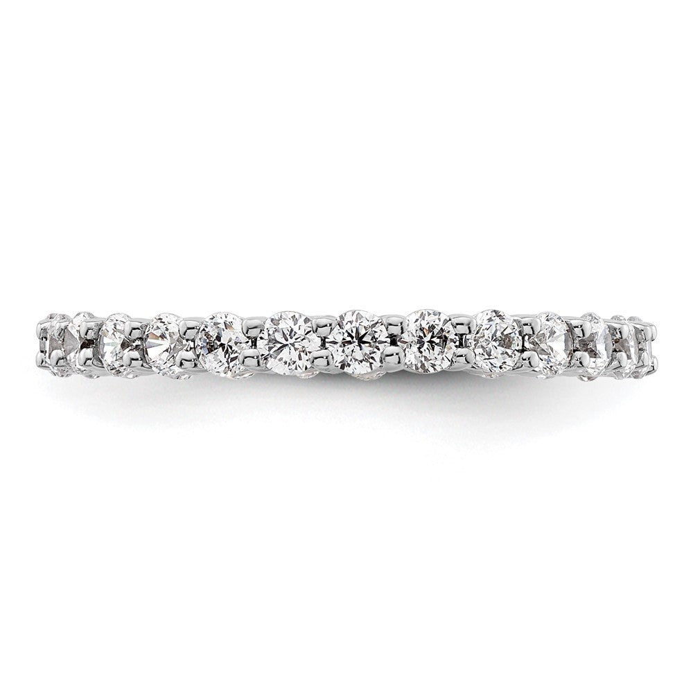 14K Weißgold Poliert Größe 6.5 Shared Krappen 1 Karat Diamant Komplett Memoire Ehering Ring
