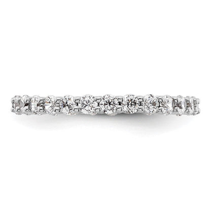 14K Weißgold Poliert Größe 6.5 Shared Krappen 1 Karat Diamant Komplett Memoire Ehering Ring