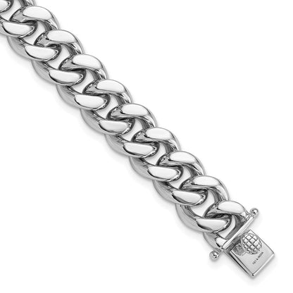 Sterlingsilber Rhodiniert Panzer Glieder Herren Gliederarmband