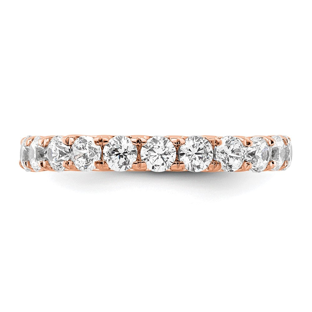14K Roségold Poliert Größe 6 U-shared Krappen 2 Karat Diamant Komplett Memoire Ehering Ring