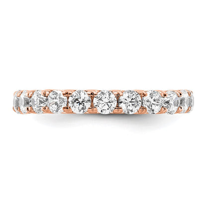 14K Roségold Poliert Größe 6 U-shared Krappen 2 Karat Diamant Komplett Memoire Ehering Ring