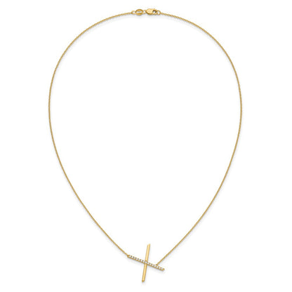 14K Gelbgold Seitlich Diamant Initiale X 18 Zoll Halskette