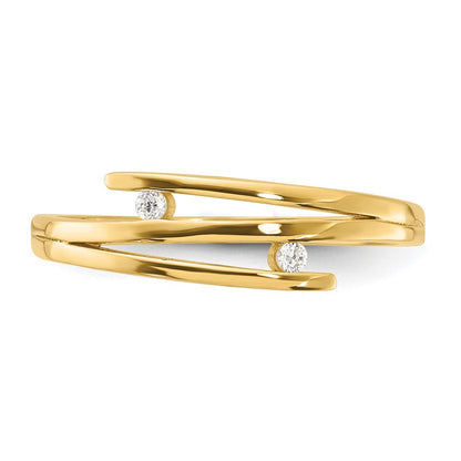 14K Gelbgold Poliert Zirkonia Mode Ring
