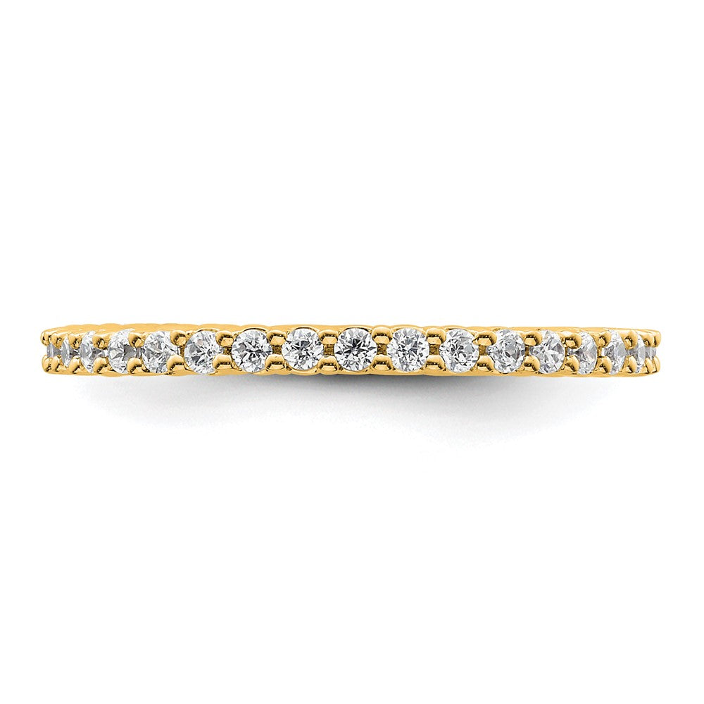 14K Gelbgold Poliert Größe 6.5 Shared Krappen 1/2 Karat Diamant Komplett Memoire Ehering Ring