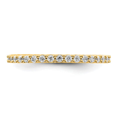 14K Gelbgold Poliert Größe 6.5 Shared Krappen 1/2 Karat Diamant Komplett Memoire Ehering Ring