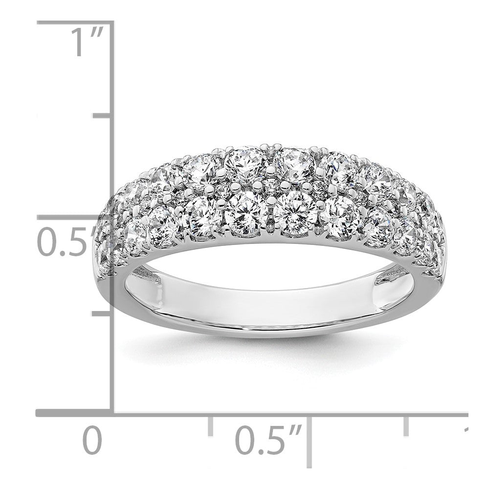 True Origin 14K Weißgold Ehering mit 1,25 ct. im Labor gezüchteten Diamanten VS+ F+, zweireihig, komplett