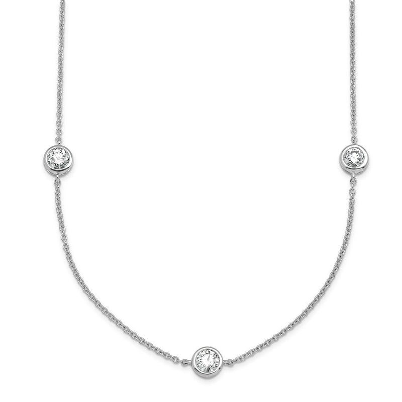 14K Weißgold 1 3/4 Karat Im Labor Gezüchtet Diamant Vs/si+ G+ Komplett 16 Zoll Seven Station Halskette