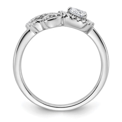 14K Weißgold Ring mit poliertem Diamant-Infinity-Symbol