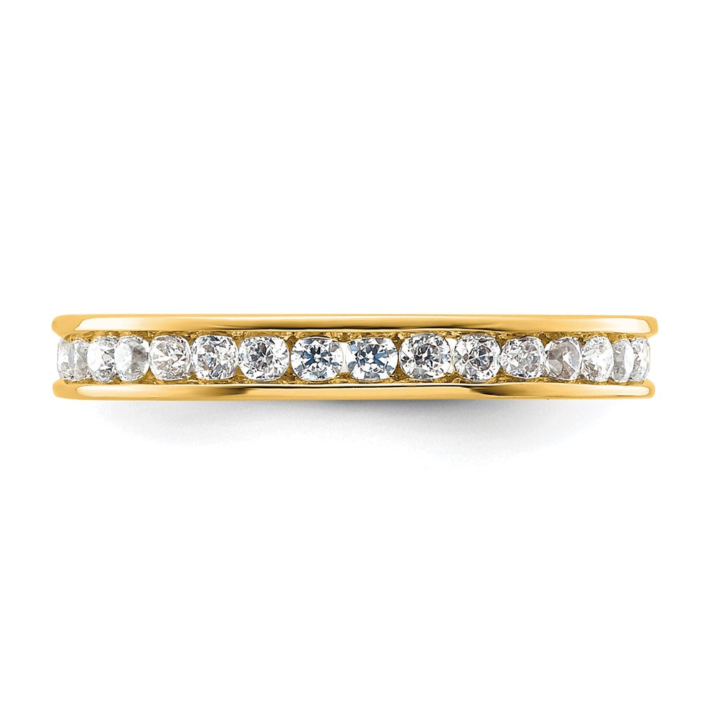 14K Gelbgold Poliert Größe 4 Kanalfassung-set 1/2 Karat Diamant Komplett Memoire Ehering Ring