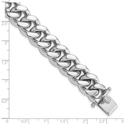Sterlingsilber Rhodiniert Panzer Glieder Herren Gliederarmband