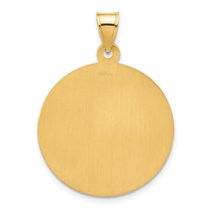 14K Gelbgold Poliert und Satiniert Groß Massiv St Jude Thaddeus Medaille Rund Anhänger