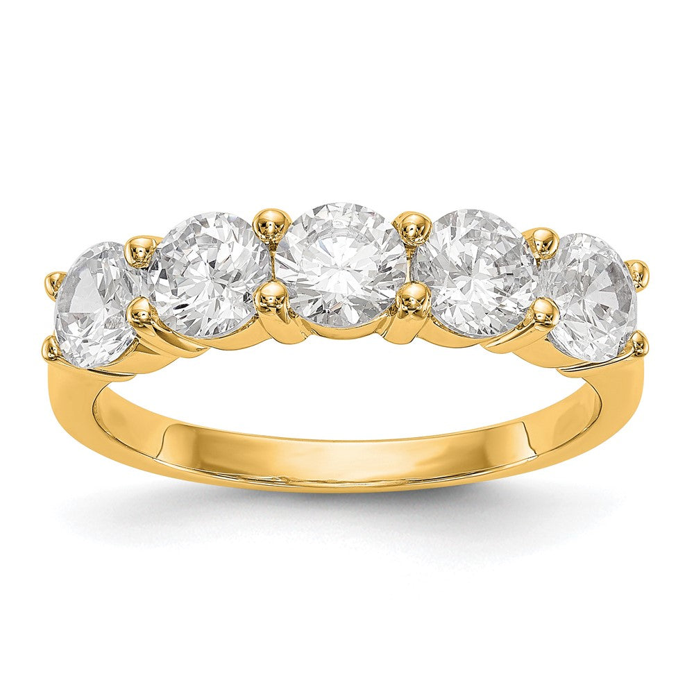 True Origin 14K Gelbgold 1 7/8K Labor gezüchteter Diamant VS+ F+ Komplett Rund Fünf-Stein Ring