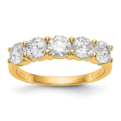 True Origin 14K Gelbgold 1 7/8K Labor gezüchteter Diamant VS+ F+ Komplett Rund Fünf-Stein Ring
