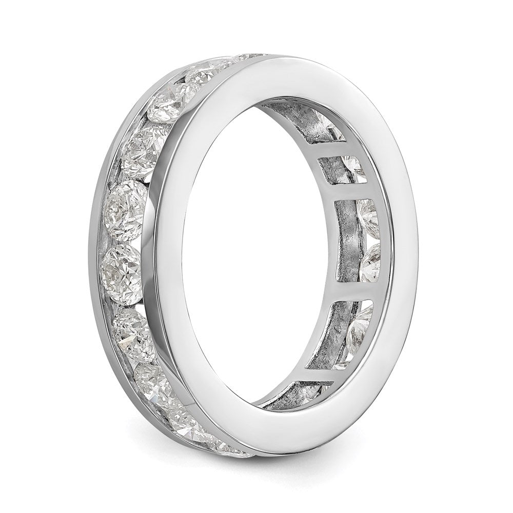 14K Weißgold Poliert 3ct Kanalfassung Set Diamant Memoire Ehering Ring
