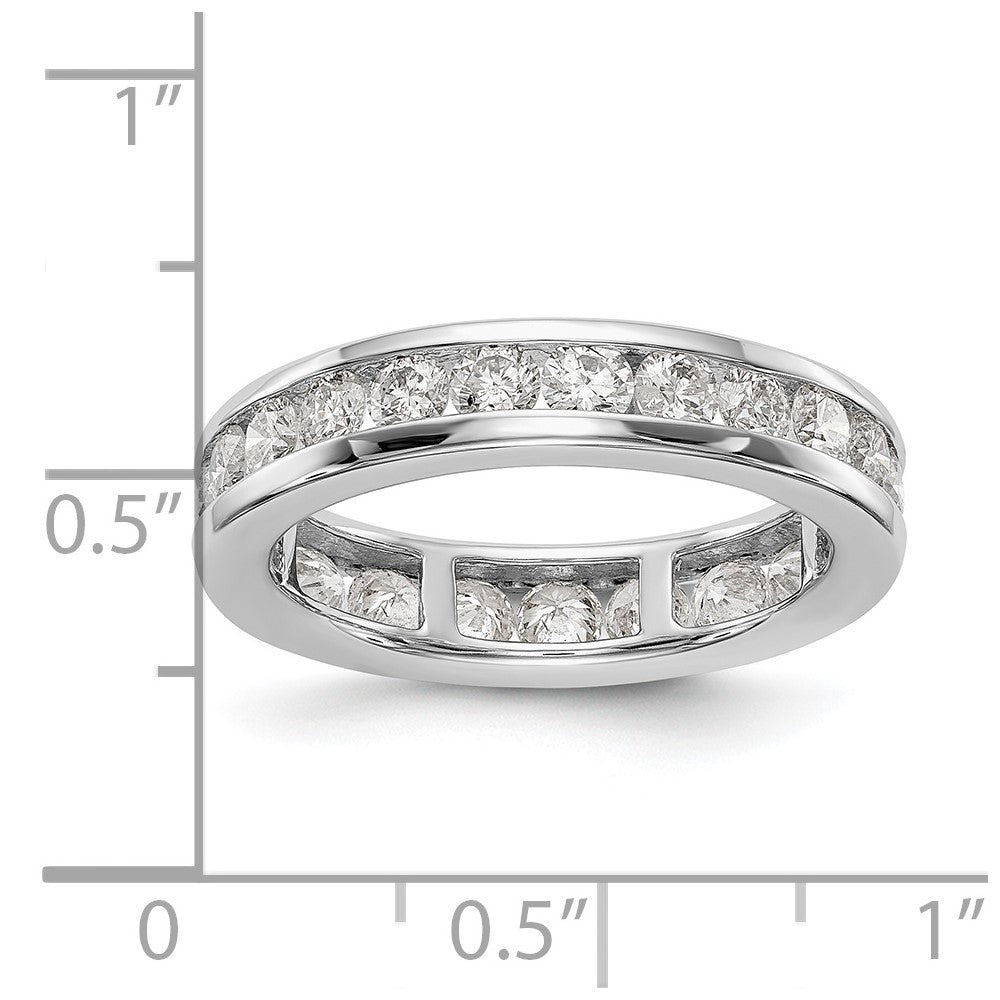 14K Weißgold Poliert 2ct Kanalfassung Set Diamant Memoire Ehering Ring