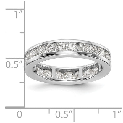 14K Weißgold Poliert 2ct Kanalfassung Set Diamant Memoire Ehering Ring