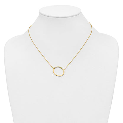14K Gelbgold Seitlich Diamant Initiale O 18 Zoll Halskette