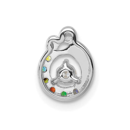 14K Weißgold 6 Synthetisch Geburtsstein und Diamant. Mutter/child Kette Anhänger