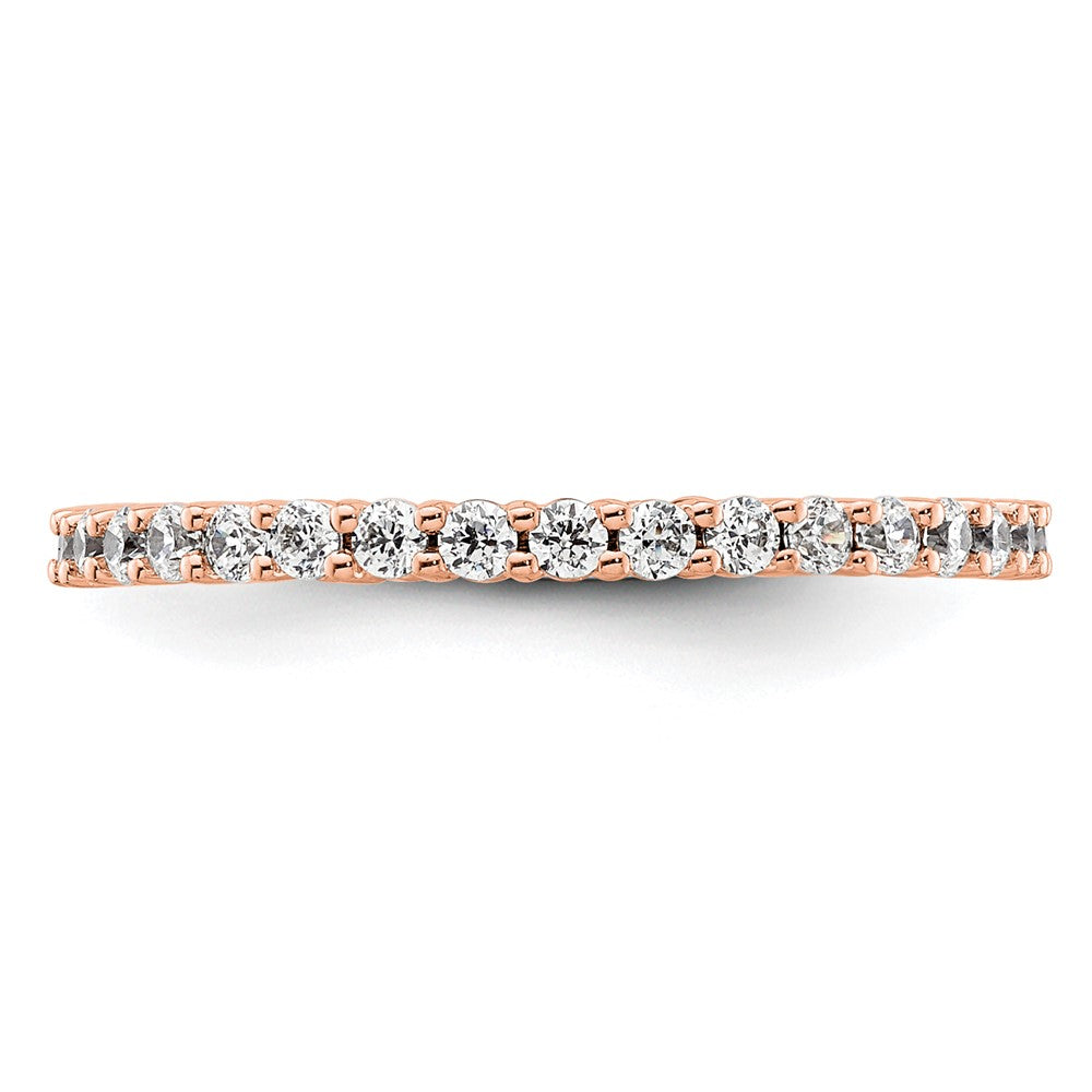 14K Roségold Poliert Größe 5.5 Shared Krappen 1/2 Karat Diamant Komplett Memoire Ehering Ring