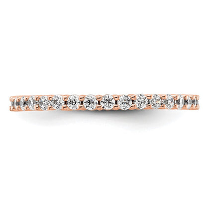 14K Roségold Poliert Größe 5.5 Shared Krappen 1/2 Karat Diamant Komplett Memoire Ehering Ring