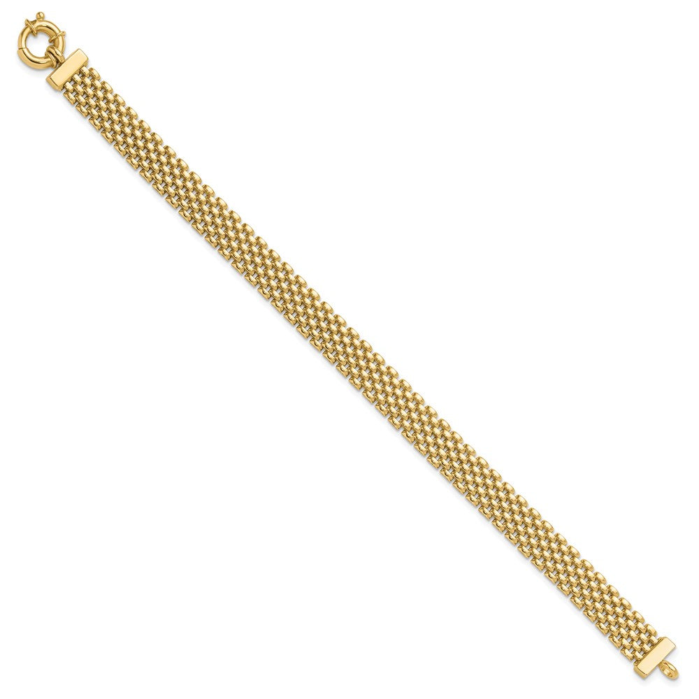14K Gelbgold Poliert 8.4mm Panther Glieder Gliederarmband