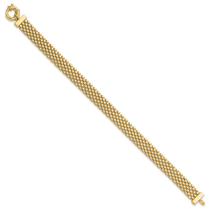 14K Gelbgold Poliert 8.4mm Panther Glieder Gliederarmband