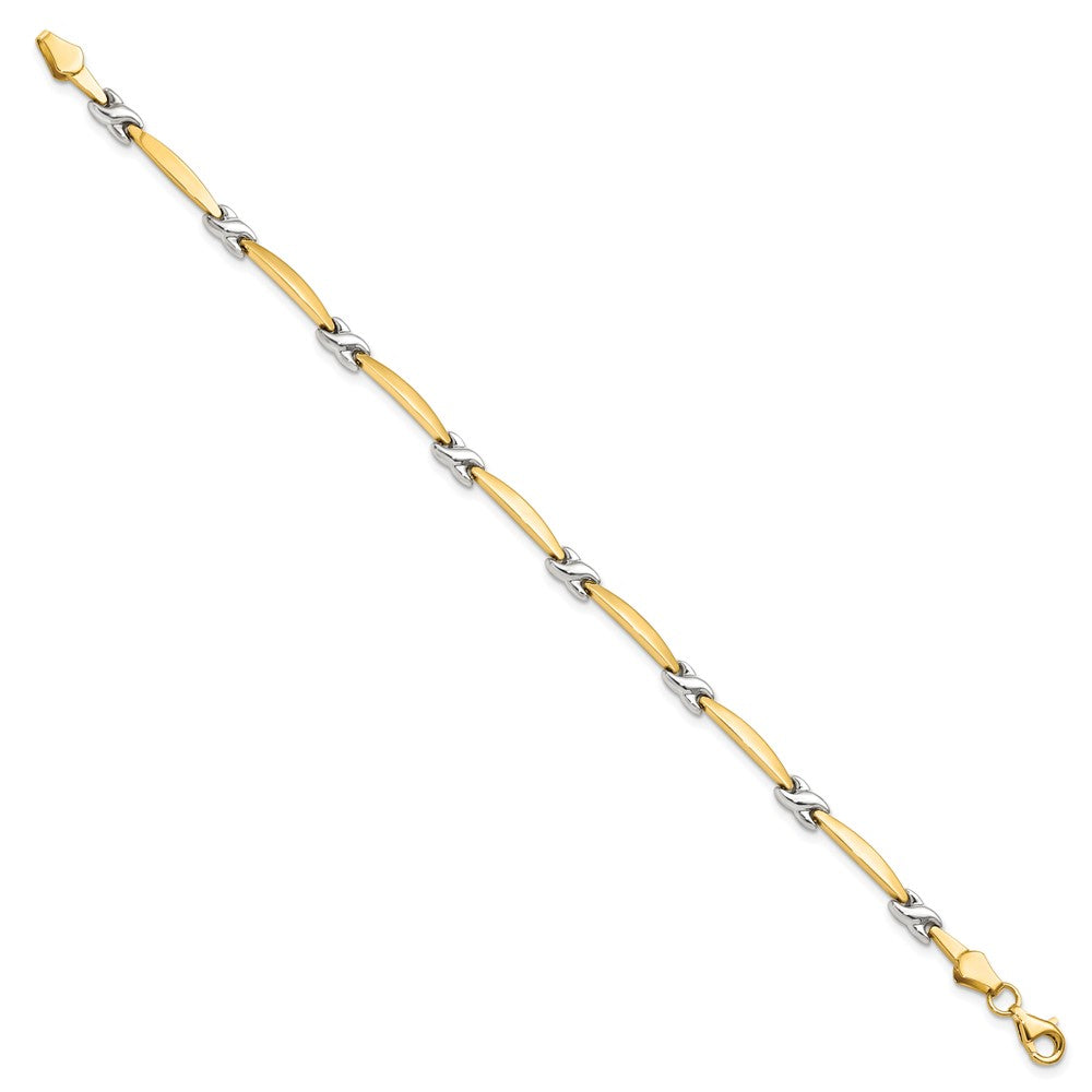 14K Gelbgold mit Rhodium Diamantiert Fantasie Gliederarmband