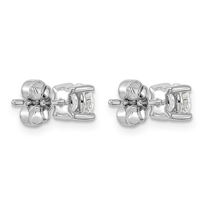 14K Weißgold Ohrstecker mit 1K zertifiziertem, im Labor gezüchtetem Diamant, VS+ F+, rund, mit kompletter Vier-Krappen-Fassung, leichtgewichtig