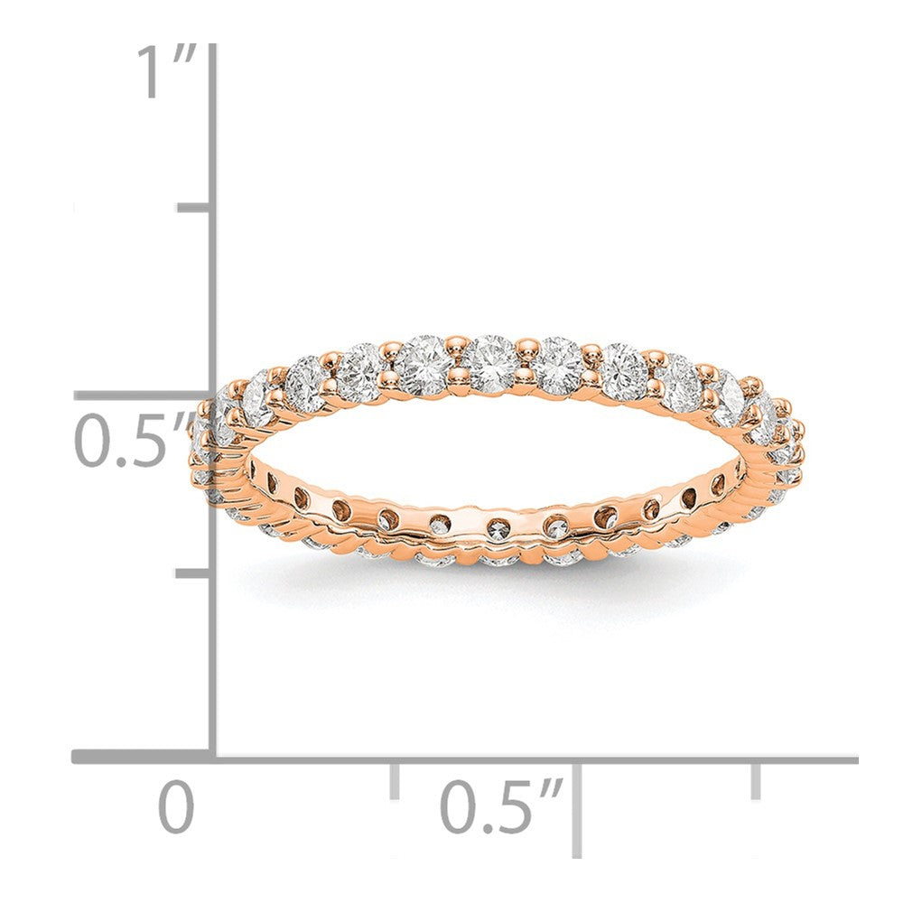 14K Roségold Poliert Shared Krappen 1ct Diamant Memoire Ehering Ring