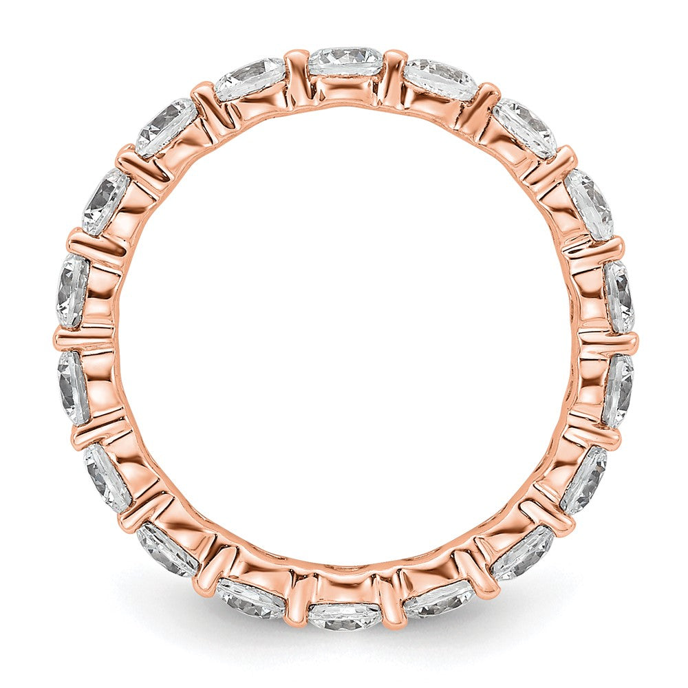 14K Roségold Poliert Größe 5.5 Shared Krappen 2 Karat Diamant Komplett Memoire Ehering Ring