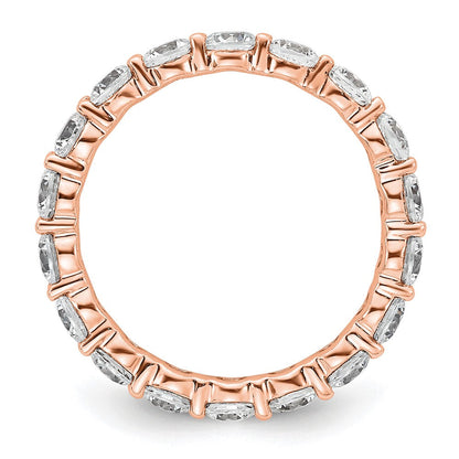 14K Roségold Poliert Größe 5.5 Shared Krappen 2 Karat Diamant Komplett Memoire Ehering Ring