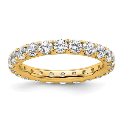 14K Gelbgold Poliert Größe 6 U-shared Krappen 2 Karat Diamant Komplett Memoire Ehering Ring