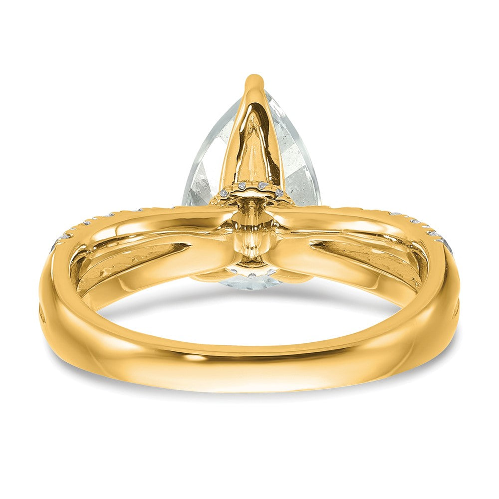 True Origin 14K Gelbgold Verlobungsring mit 2,625 ct. im Birnenschliff, laborgezüchteter Diamant, VS+ F+, komplett gefasst