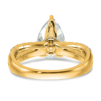 True Origin 14K Gelbgold Verlobungsring mit 2,625 ct. im Birnenschliff, laborgezüchteter Diamant, VS+ F+, komplett gefasst