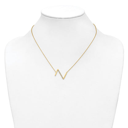14K Gelbgold Seitlich Diamant Initiale Z 18 Zoll Halskette