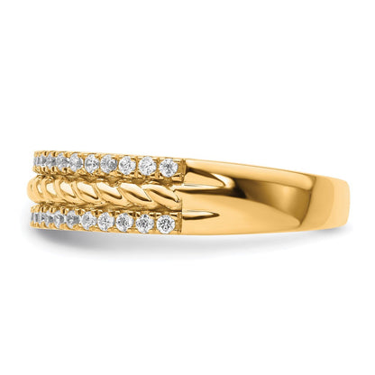 14K Gelbgold Diamant-Fashionring, poliert