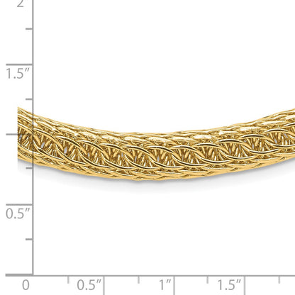 14K Gelbgold Poliert 8.00mm Fantasie Multi-link 18 Zoll Halskette