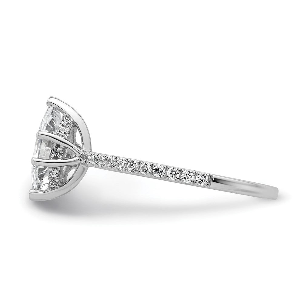 14K Weißgold Verlobungsring mit 1 3/8K zertifiziertem, im Labor gezüchtetem Diamanten VS/SI+ G+ im Marquise-Schliff, Solitär mit Flair-Fassung