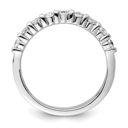 14K Weißgold Diamant Doppel-Ehering, poliert