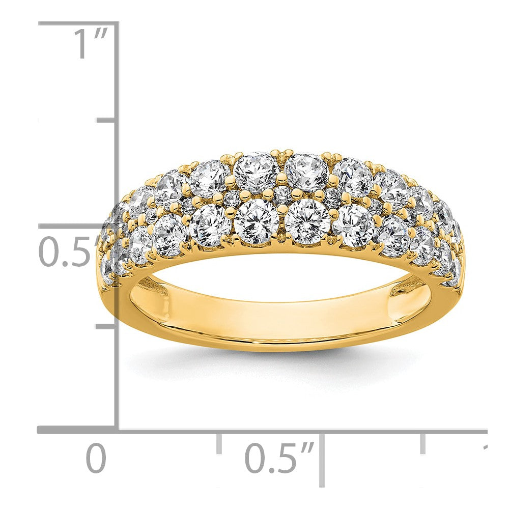 True Origin 14K Gelbgold Verlobungsring mit 1,25 ct. laborgezüchteten Diamanten VS+ F+, zweireihig, kompletter Ehering