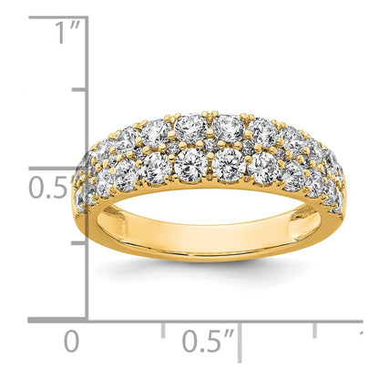 True Origin 14K Gelbgold Verlobungsring mit 1,25 ct. laborgezüchteten Diamanten VS+ F+, zweireihig, kompletter Ehering