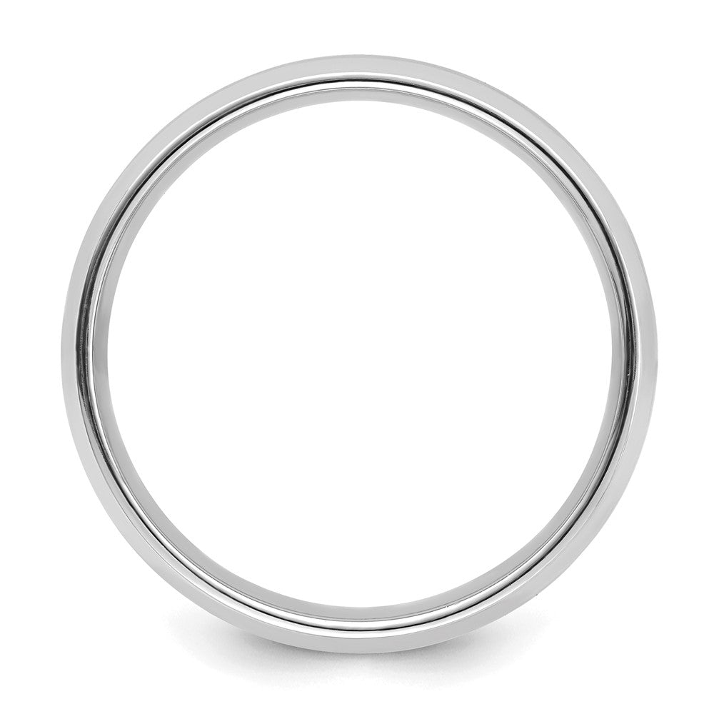 14K Weißgold 6 mm Ehering mit Standardgewicht, Komfort-Passform, gebürsteter Satinoberfläche und polierter abgeschrägter Kante