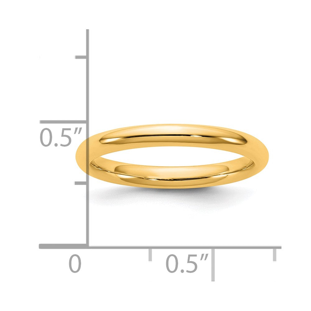 14K Gelbgold 2,5 mm Ehering mit Standard-Komfort-Passform