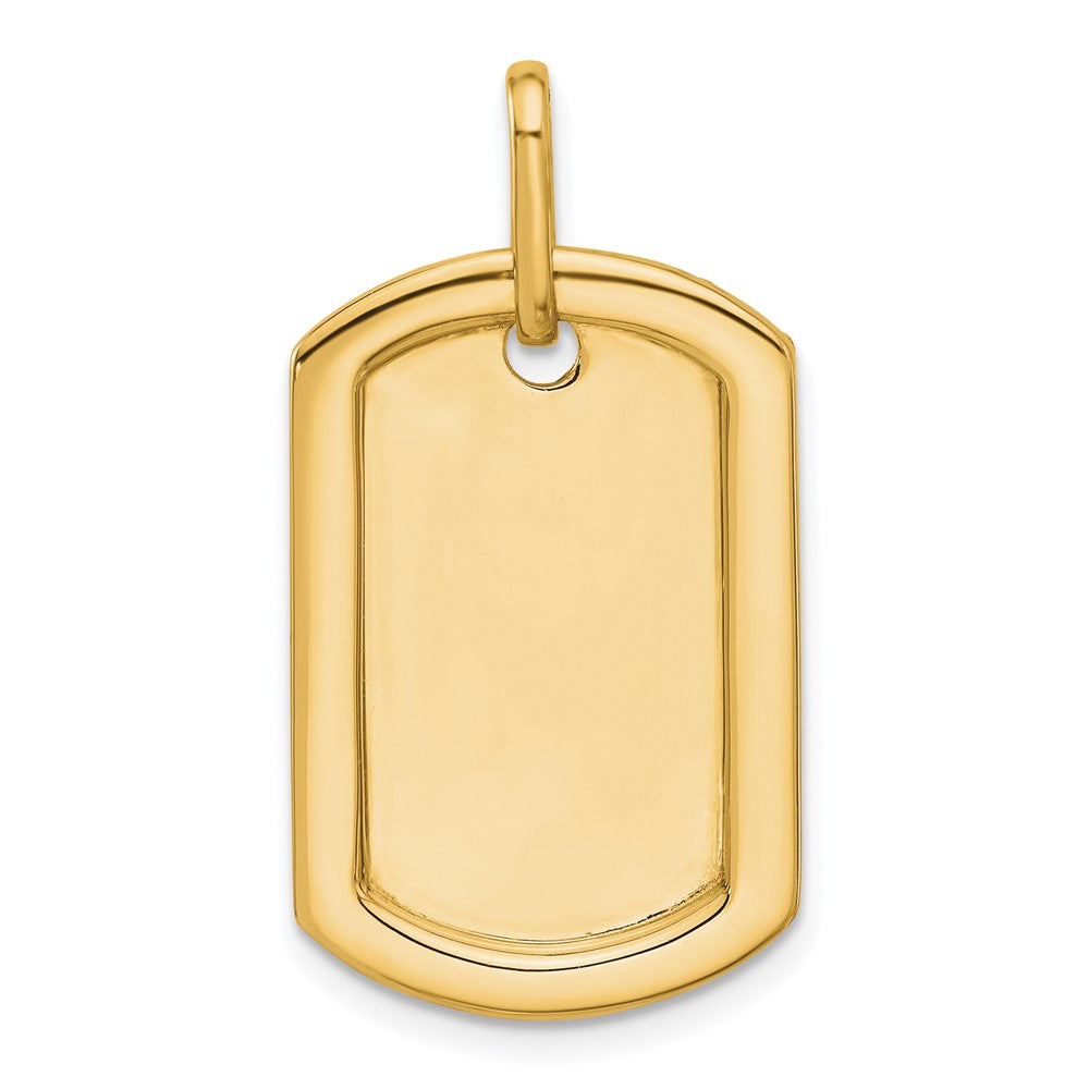 14K Gelbgold Personalisiert Diamant Erkennungsmarke Charm
