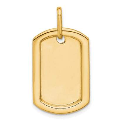 14K Gelbgold Personalisiert Diamant Erkennungsmarke Charm