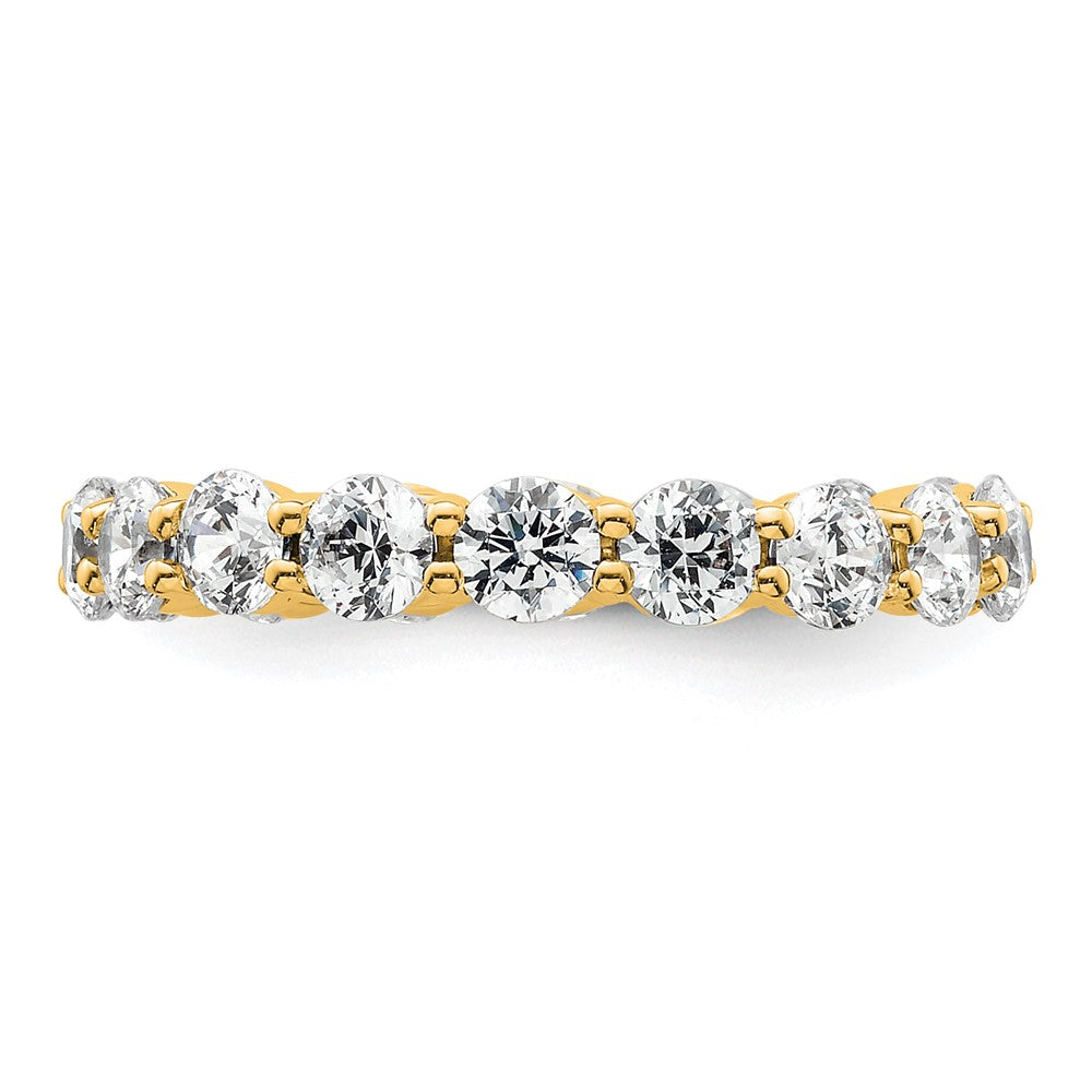 14K Gelbgold Poliert Größe 5.5 Shared Krappen 2 Karat Diamant Komplett Memoire Ehering Ring