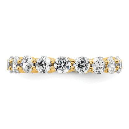14K Gelbgold Poliert Größe 5.5 Shared Krappen 2 Karat Diamant Komplett Memoire Ehering Ring