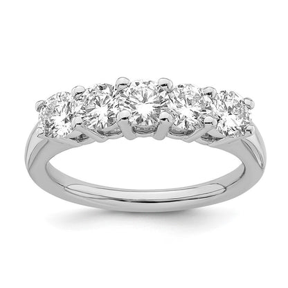 14K Weißgold 5-stone Shared Krappen 1.5 Karat Rund Komplett Diamant Ehering Ring