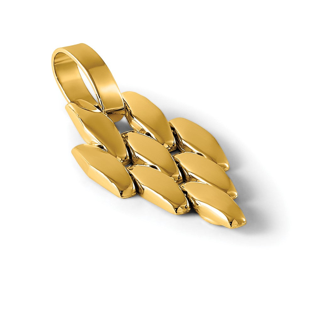 14K Gelbgold Poliert Fantasieglieder Geometric Hängend Anhänger